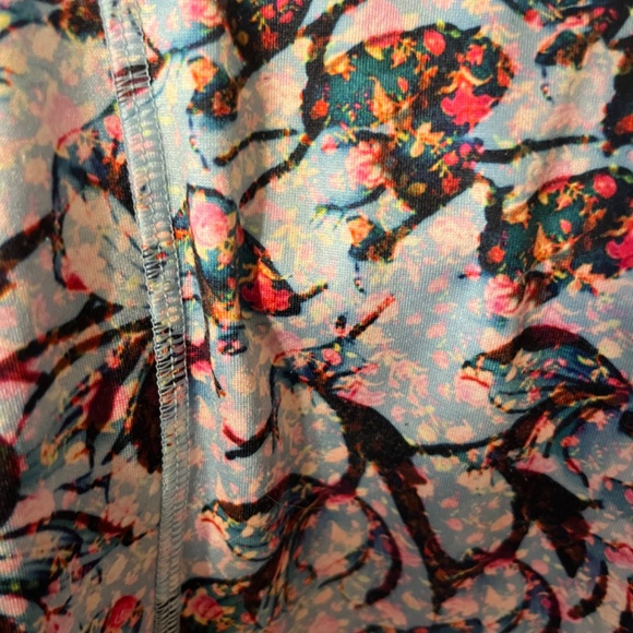 LulaRoe spandex leggings women’s large floral capri - Picture 4 of 4